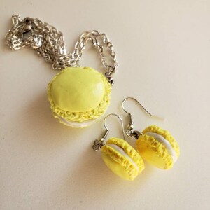 Kawaii Macaron Jewelry Set: Polymer Clay Necklace and Earrings
