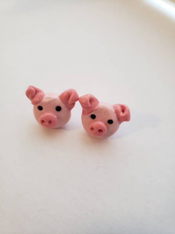 Cute little Pig earrings kawaii earrings miniature food jewelry piggy lovers jewelry animal lover
