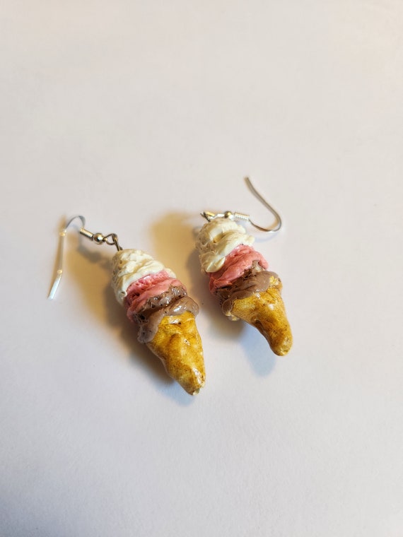 Ice cream cone earrings