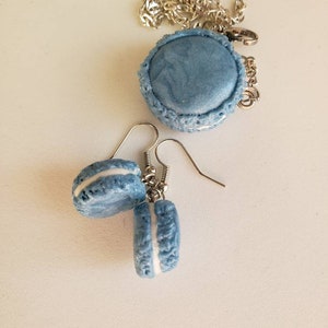 Kawaii Macaron Jewelry Set: Polymer Clay Necklace and Earrings