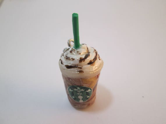 Miniature Food Jewelry, Coffee Charm, Star Bucks Charm, Caramel Mocchiato