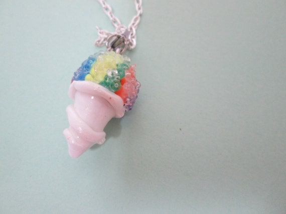Miniature Rainbow Snow Cone. Miniature Food Jewelry. Kawaii