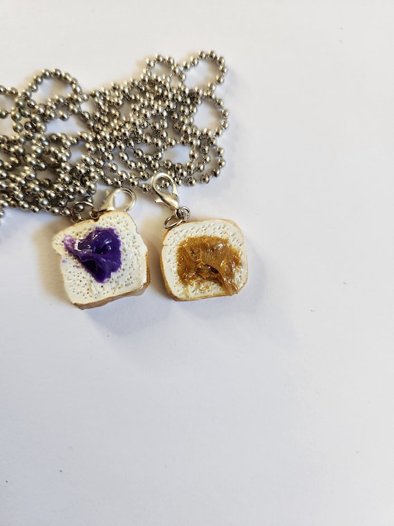 Peanut butter and jelly BFF necklaces