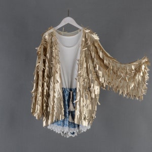 matte gold sequins kimono,mid length,festival kimono,sequin duster,rave clothing, festival outfit,disco sequin kimono,short kimono