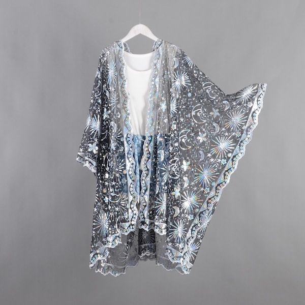 Sprinkle of Pearls Sheer Kimono