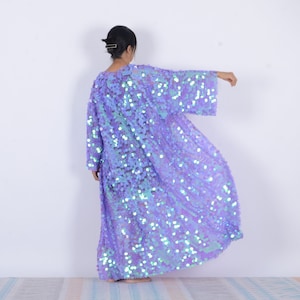 sequin kimono,purple sequin festival kimono,floor length duster,rave clothing, burning man,festival outfit,disco sequin kimono,rave kimono