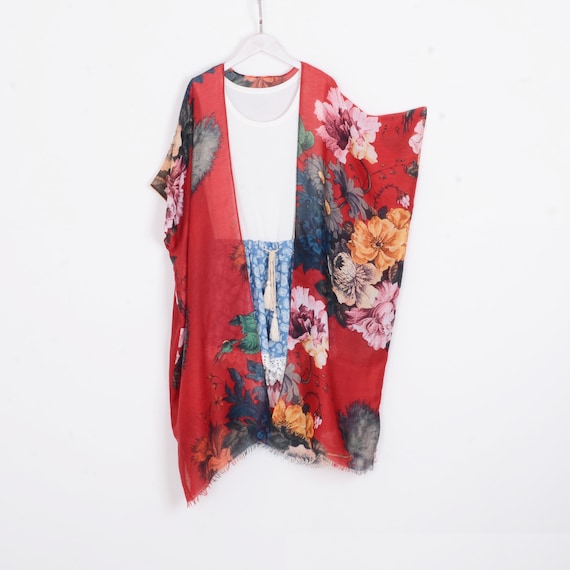 Floral shop shrug kimono