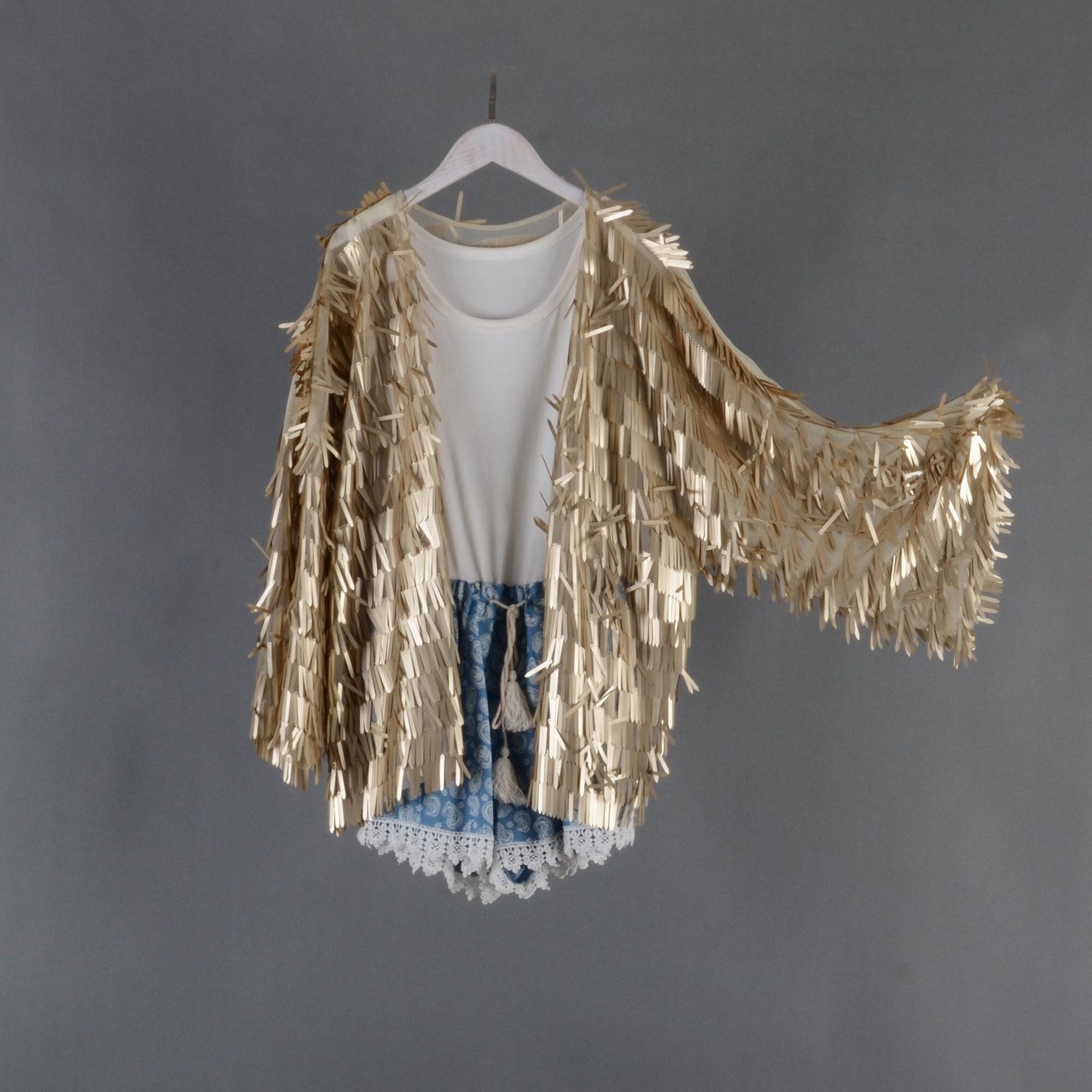 Gold beaded best sale jacket