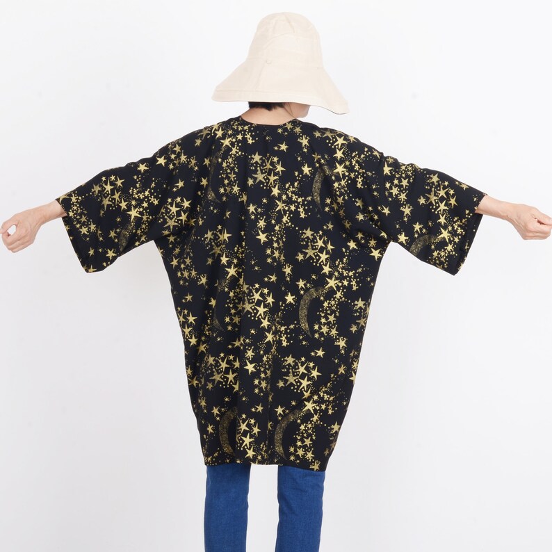 Gold stars kimono robestarry kimono galaxy women Etsy