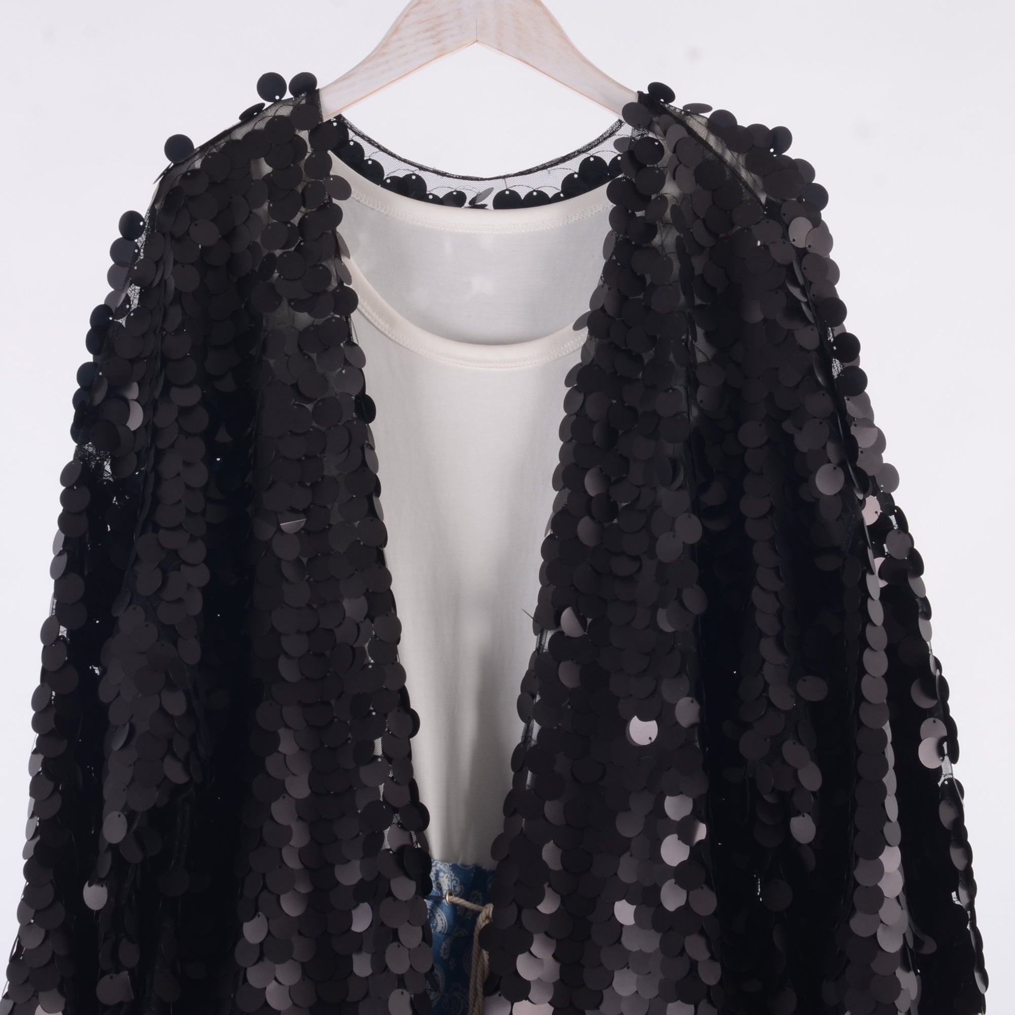 Black Sequin Kimonofloor Lengthfestival Kimonosequin Etsy