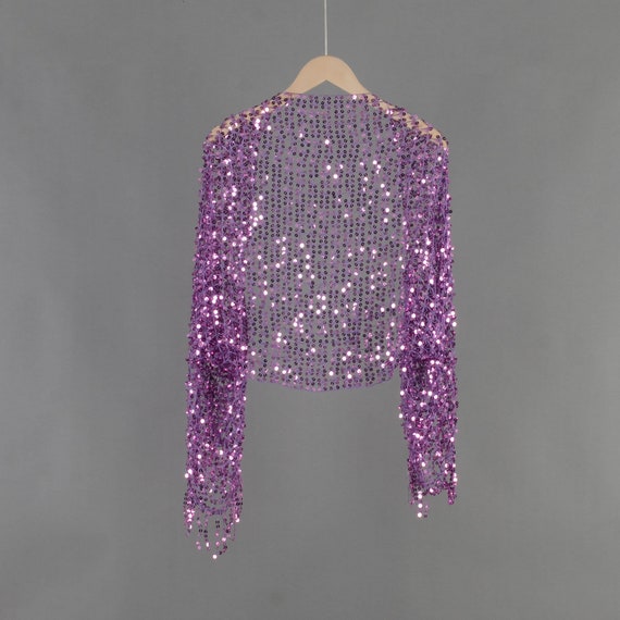 Purple Sequins Shrug,shrug With Tassels,wedding Shrug,purple