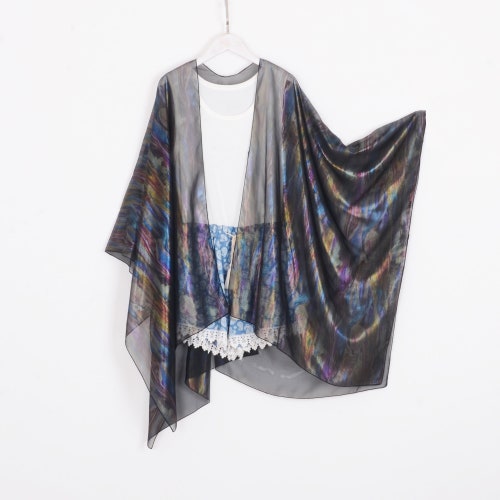 chiffon kimono,black kimono jacket,boho kimono,chiffon cover up,chiffon kimonos,dress kimono,kimono cardigan,kimono,CF094