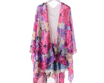 pink chiffon cardigan