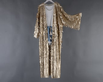 sequin kimono,floor length,matte gold sequin festival kimono,sequin duster,rave clothing, coat bohemian,festival outfit,disco sequin kimono