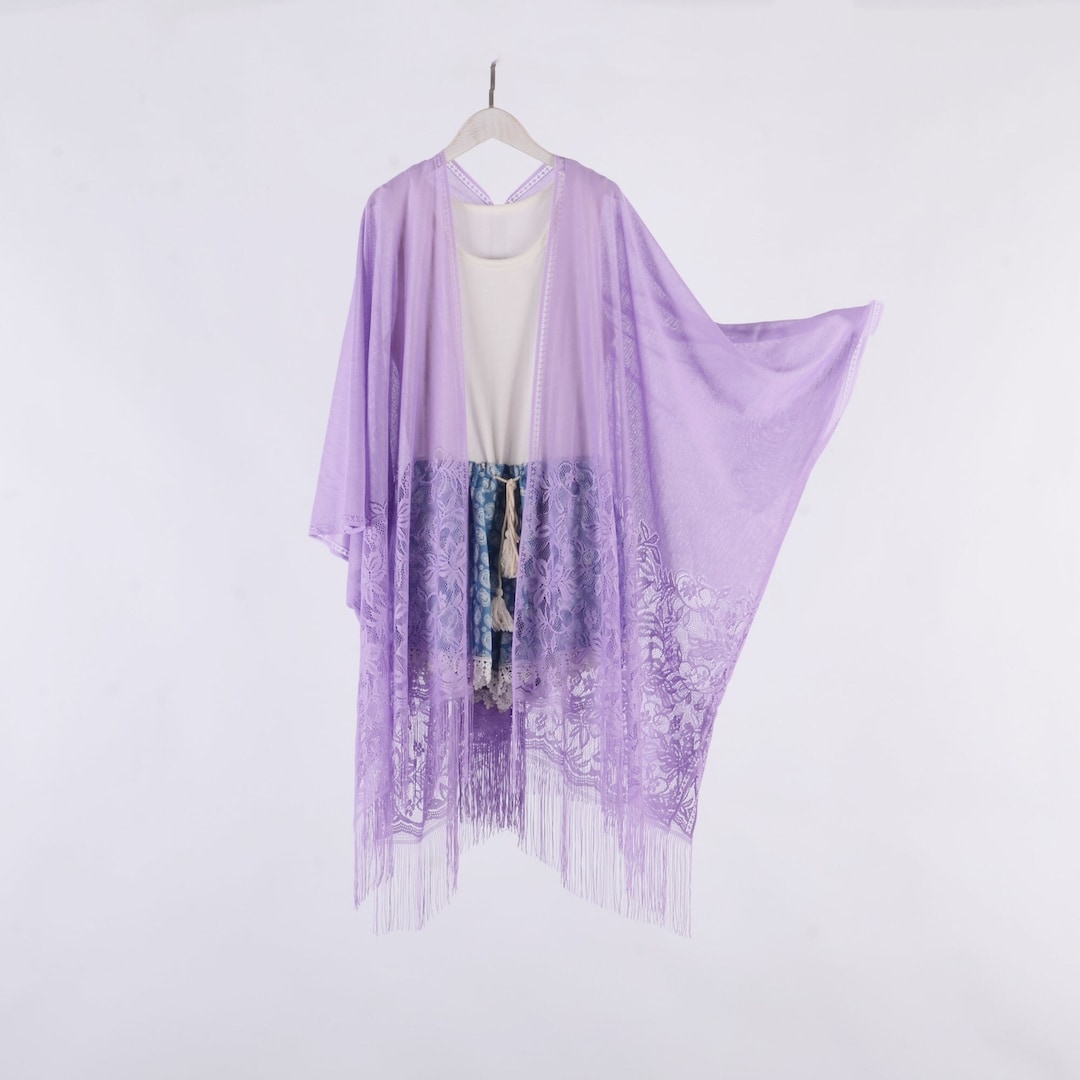 Good Days Ahead Lace Kimono In Mauve main image 0