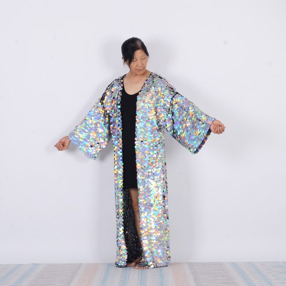 Kimono di paillettes kimono di paillettes sirena olografica