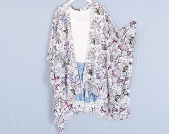 white chiffon kimono jacket