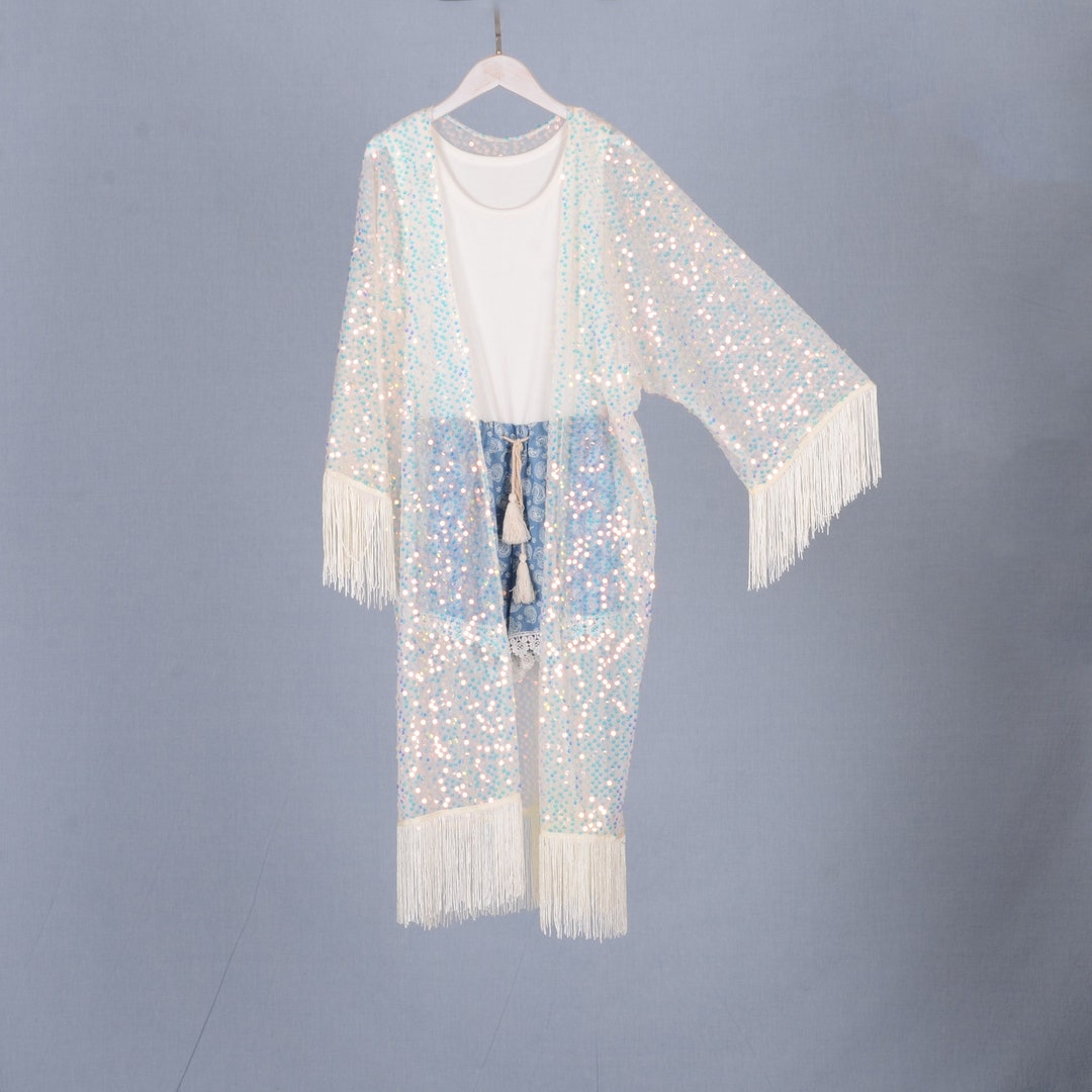Fringe Kimono Beige Lace main image 0
