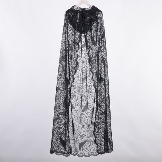 Black Lace Spider Hooded Cape,halloween Cape,cosplay Cloak