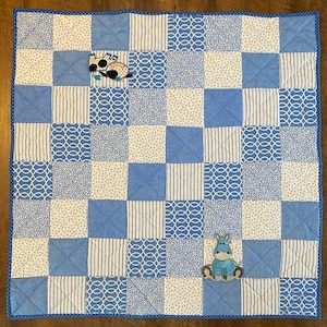 On the Farm Blue Baby Quilt