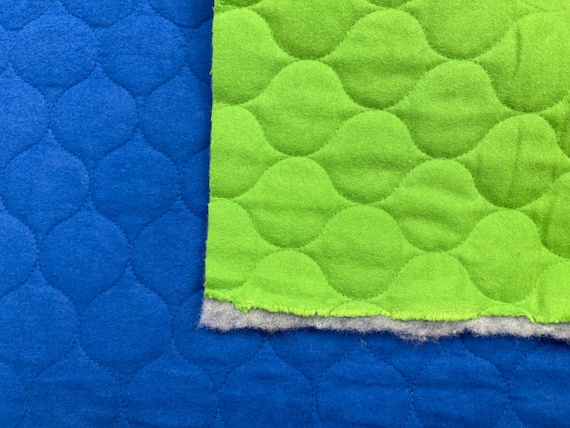 Reversible Quilted fabric cotton blue green padded lined crafts pet coat vest pillow cover cushion home decor jacket price 1/2 yd 38" wide