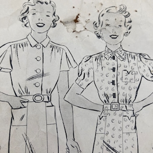 Uncut 1930s sewing pattern vintage dress Butterick original!