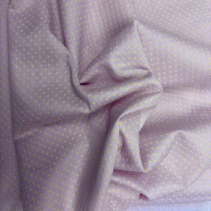Vintage dotted swiss lavender switzerland dots cotton blend fabric cream dots tufts doll clothes scrapbooking slow stitching price 1/2 yd