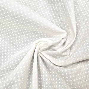 Vintage dotted swiss switzerland dots nylon fabric white dots tufts white background cotton : doll clothes curtains price 1/2 yd or piece