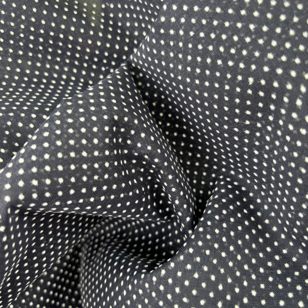 Dotted Swiss vintage navy blue white dots Switzerland dots white cotton dolls clothes dress price per half yard