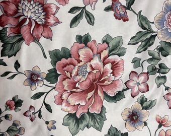 5th Ave Designs vintage Vorhang Vorhang Baumwolle Blumenmuster rosa Chateaucore CottageCore jacobean 1991 Kissen Stuhl Kissenbezug Preis 1,60m