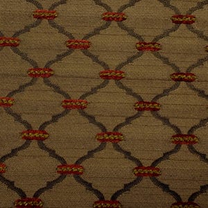 70s Upholstery fabric vintage cotton taupe rust pillow cushion chair cover window treatment crafts  book cover price 1/2 yd 58" wide