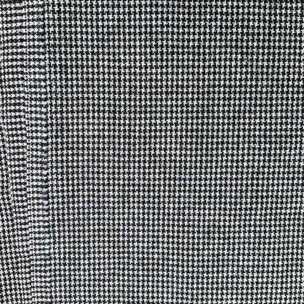 Vintage wool houndstooth fabric black white coat jacket slacks skirt vest midweight 4.6 yd available