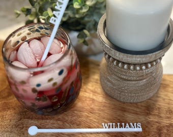 Custom Wedding Drink Stirrers: Acrylic Cocktail Sticks,  Personalized Beverage Stir Sticks