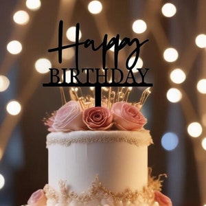 Happy Birthday Cake Topper - Digital File - Happy Birthday SVG