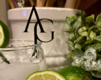 Custom Acrylic Initial Cocktail Stirrers: Personalized Wedding & Party Bar Decor Drink Picks