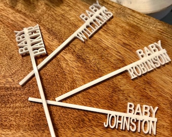 Custom Acrylic Cake Pop Sticks - Personalized Cupcake Toppers