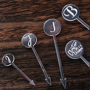 Custom Swizzle Sticks, Custom Skewers,  Wedding Shower Food- Appetizer Sticks, Cupcake Topper Sandwich Pick Party Ideas
