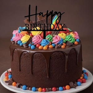 Happy Birthday Cake Topper - Digital File - Happy Birthday SVG
