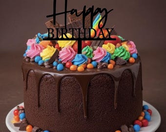 Happy Birthday Cake Topper - Digital File - Happy Birthday SVG