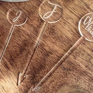 Charcuterie Stick- Acrylic Skewer- Wedding Decor- Appetizer Stick-  Cupcake Topper-  Sandwich Picks - Custom Cocktail Stick