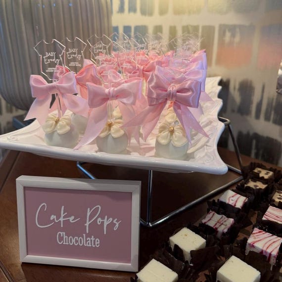 Custom Cake Pop Sticks – Logo Toppers for Events & Parties – Clear Acrylic 5 Inch – Personalized Favor Sticks – Ships Free