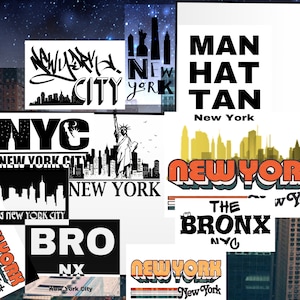 New York City Digital Download Art Print SVG For Cutting Machines Cricut Silhouette Laser 3D Printer Package 10 Images Printables