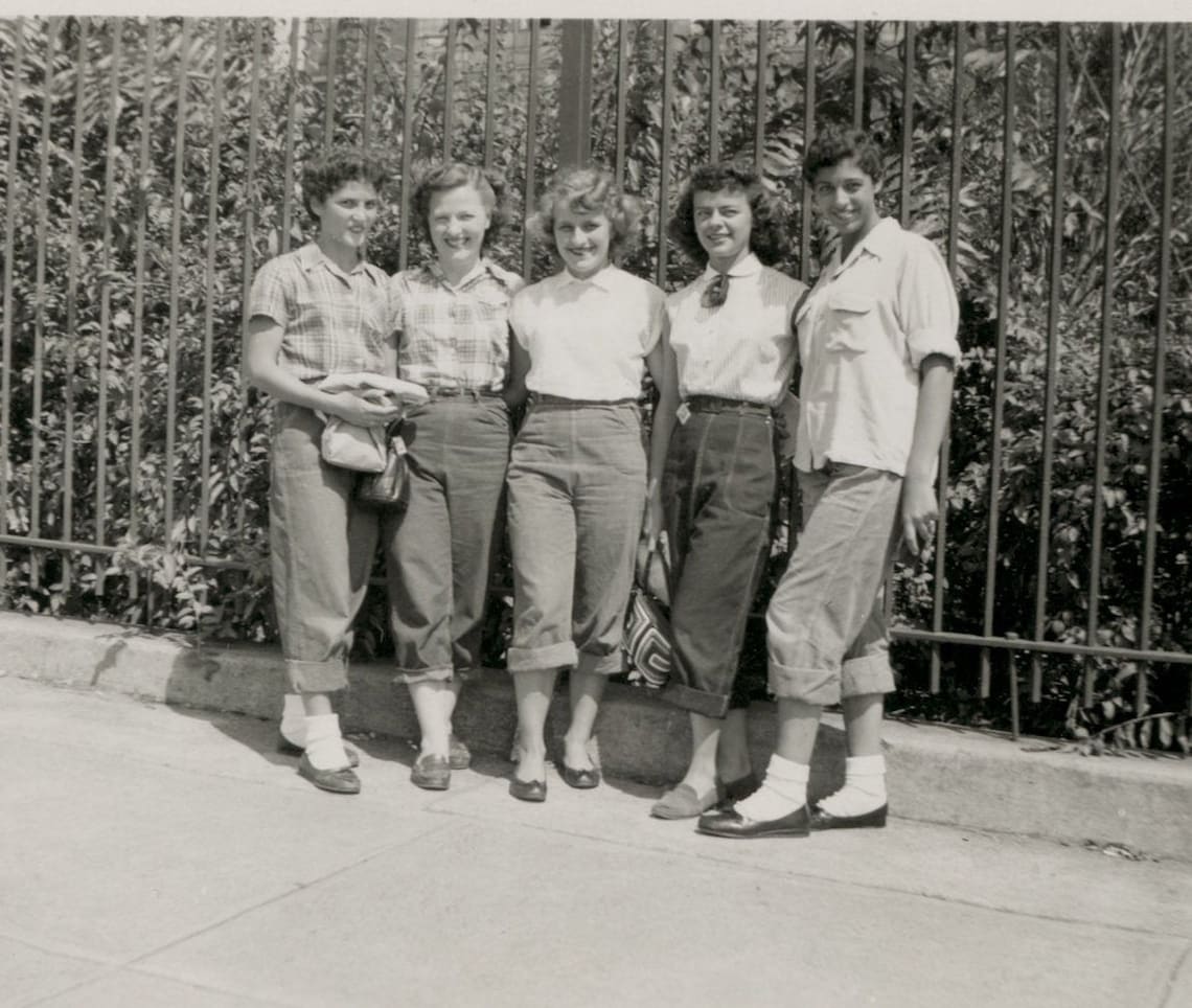 1950s Bobby Soxers Greasers High School Girls VG Vintage Photo | Etsy