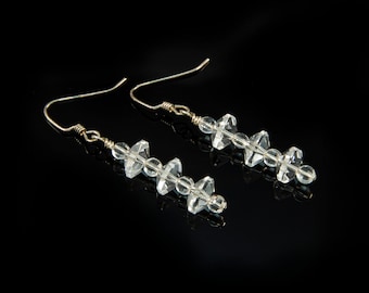 Dangling Crystal Quartz Earrings - 2.5"