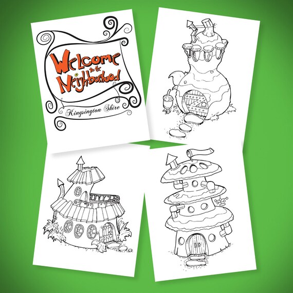 Download Welcome To The Neighborhood Fairy House Coloring Book Etsy