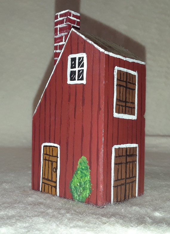 Hand Painted Small Red Barn Part Of A Small Village Toy Or Etsy