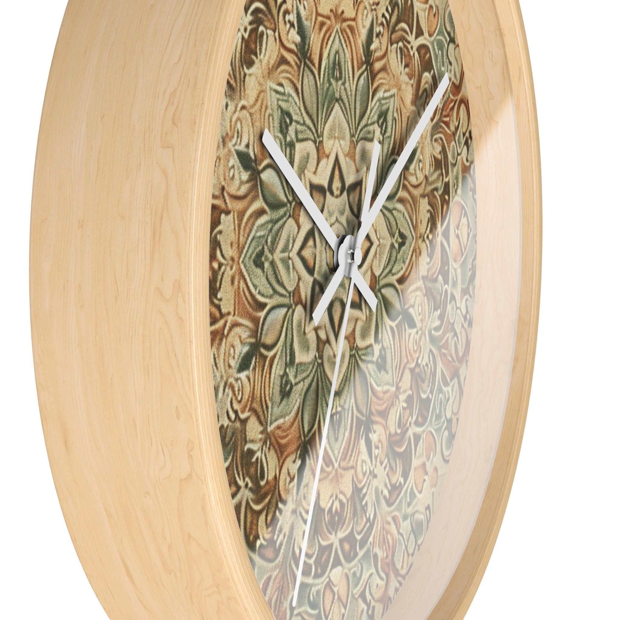 Green and Brown Wall Clock Boho Bohemian - Etsy
