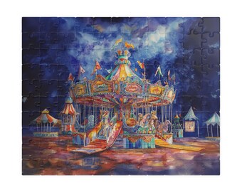 Carnival Carousel Jigsaw Puzzle: Fun Adult Brain Teaser Jigsaw Puzzle Adults Relaxing Brain Teaser Puzzle Activity Gift Idea Buy Multiple