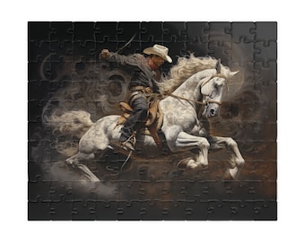 Rodeo Horse Cowboy Puzzle (110 252 520 1014-piece) Jigsaw Puzzle Brain Teaser Animal Jigsaw Puzzle Animal Game Fun Indoor Hobby