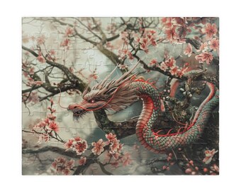 ON SALE, Chinese Cherry Blossom Dragon Puzzle (110, 252, 520